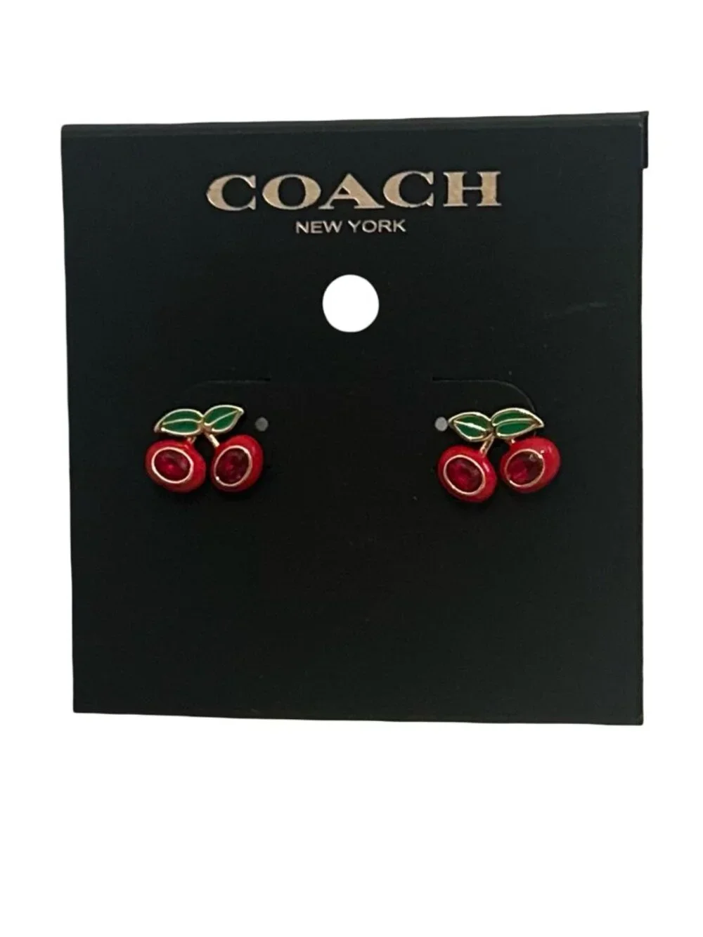 Cherry Crystal Stud Earrings - Picture 5 of 5
